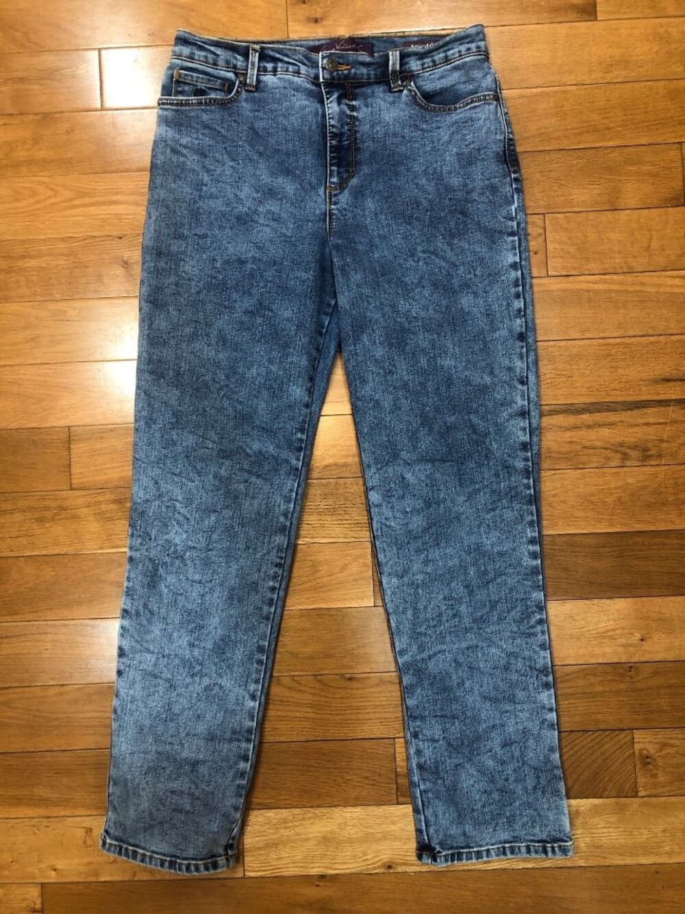 Gloria Vanderbilt Amanda Classic High Rise Straight Leg Blue Wash Jeans Size 12